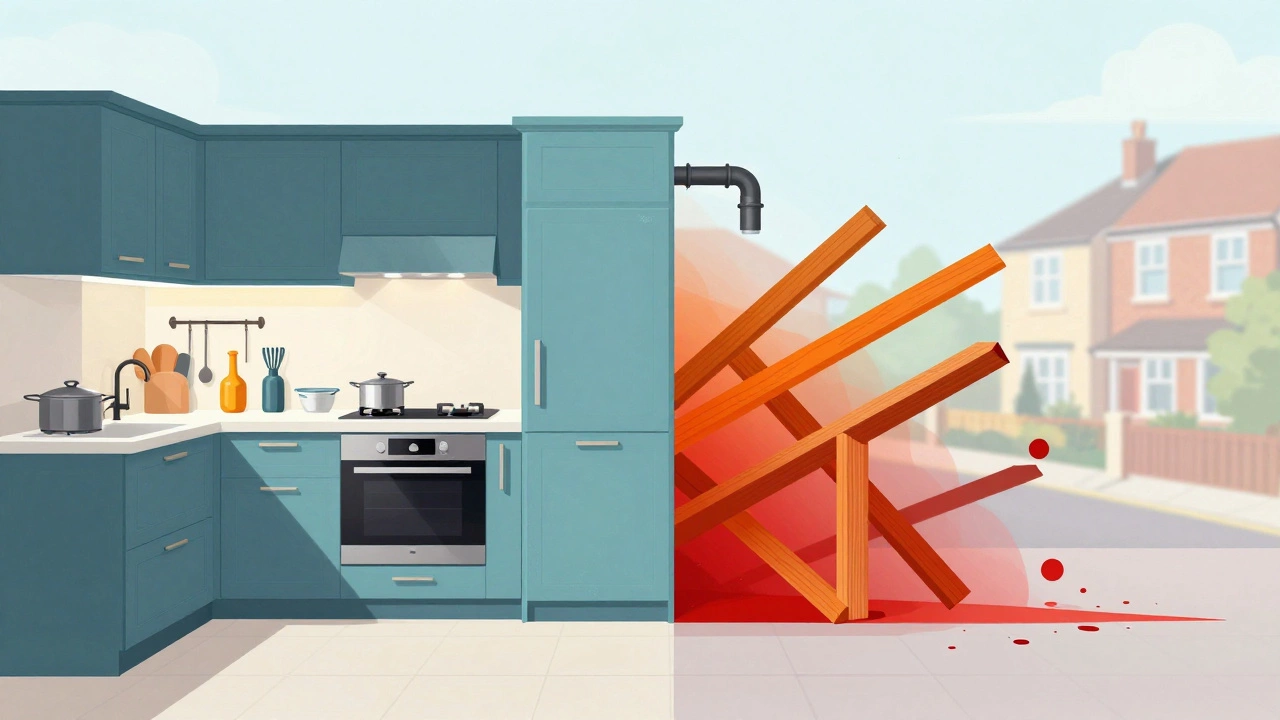 Illustration showing budget balance between smart upgrades and costly errors