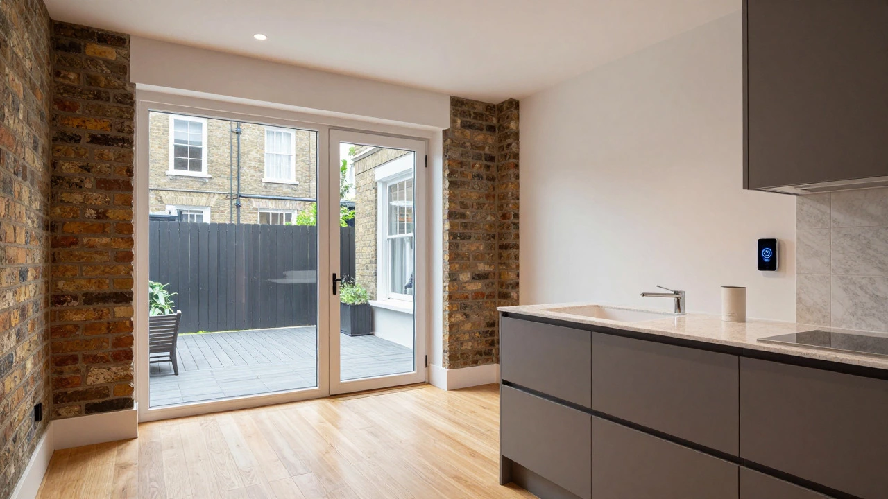 Renovated Victorian home interior blending historic charm with modern tech